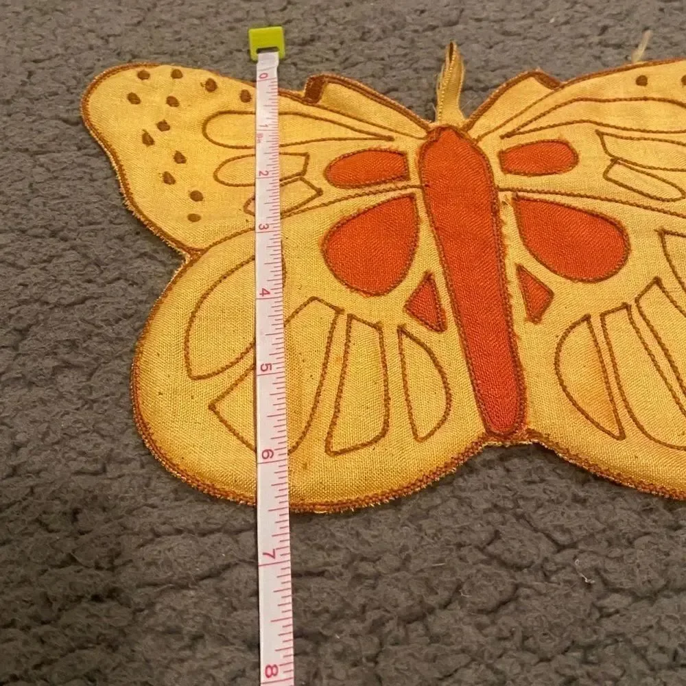 Vintage Butterfly Pot Holder Wall Hanger Set Of Two